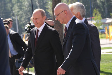 Vladimir Putin at the opening of the School of Petroleum and Natural Gas Engineering of SibFU